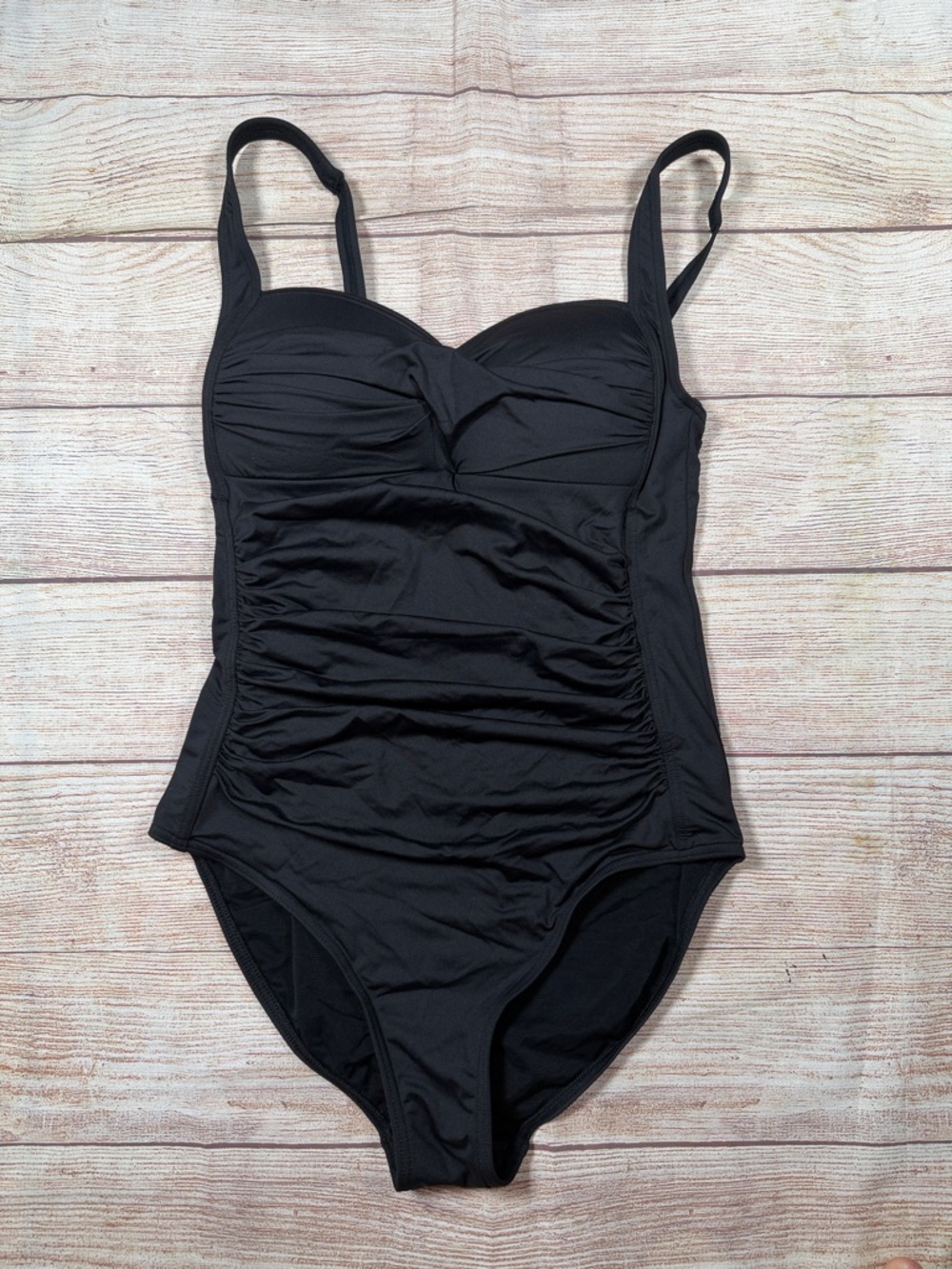 Sea Level Classic Black One-Piece Swimsuit with Shirred Front‎